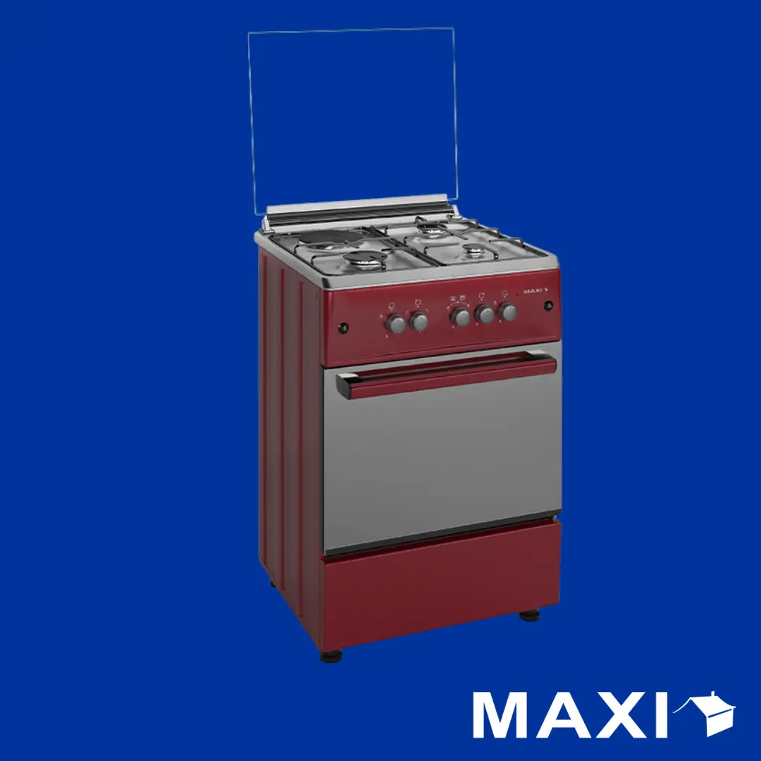 Maxi Gas Cooker 60x60 CM (3+1) Burners Red