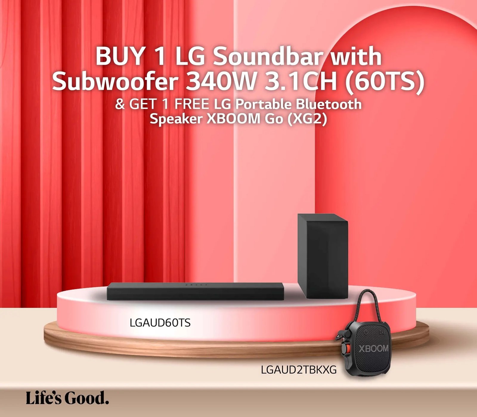 LG Soundbar with Subwoofer 340W 3.1CH (60TS)