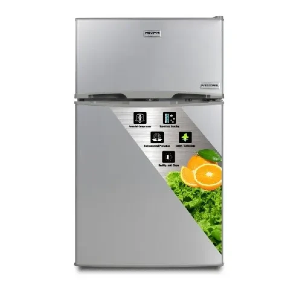 Polystar 90L Double Door Refrigerator PV-DD203R6LR – Table Top, Fast Freezing, Compressor Fan, Eco-Friendly
